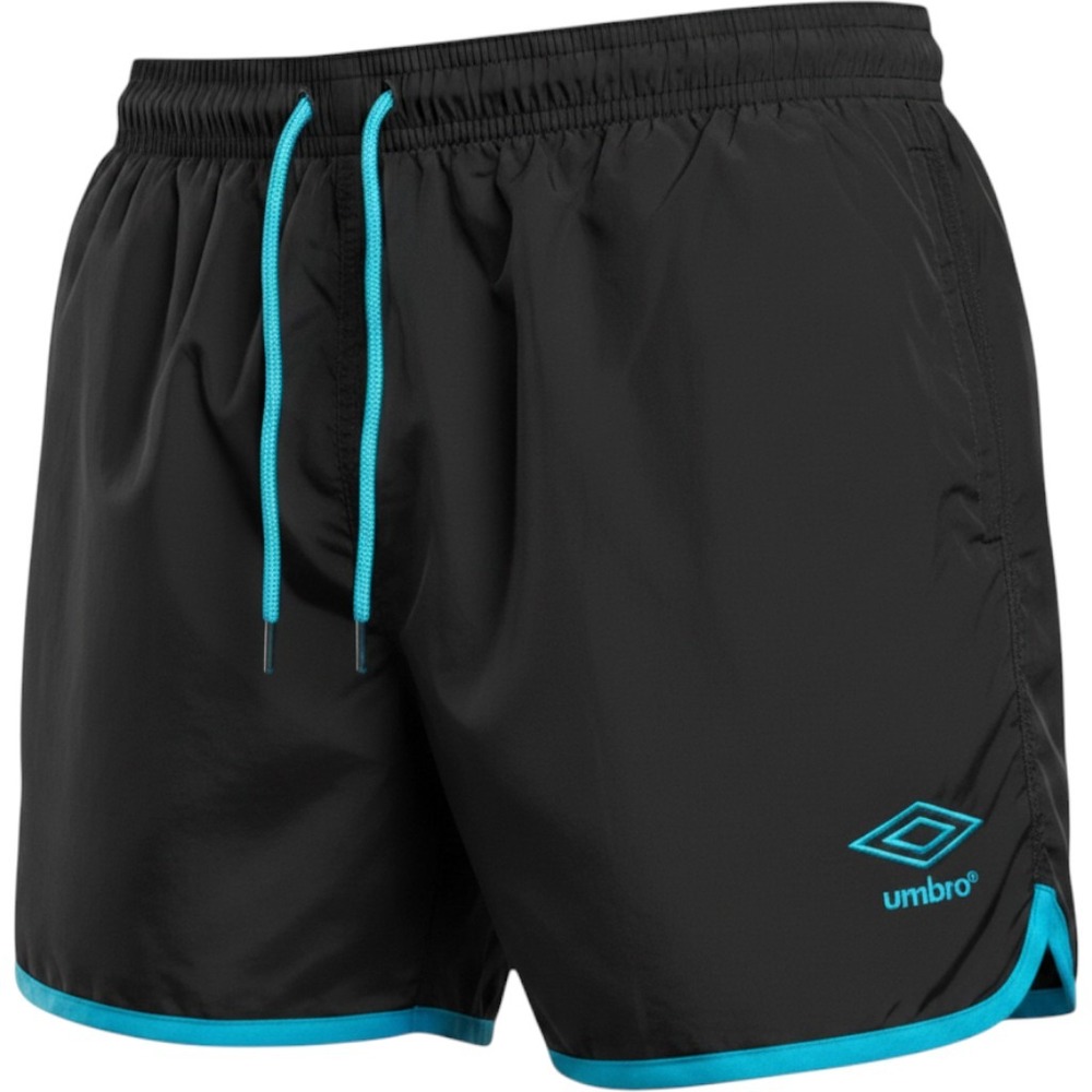 Vintage Umbro Mens Soccer Shorts Black Teal Nylon Made in USA Medium 90s